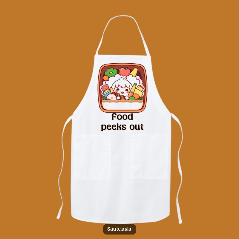 Funny Bento Box Apron: Playful Foodie Character for Kitchen Fun