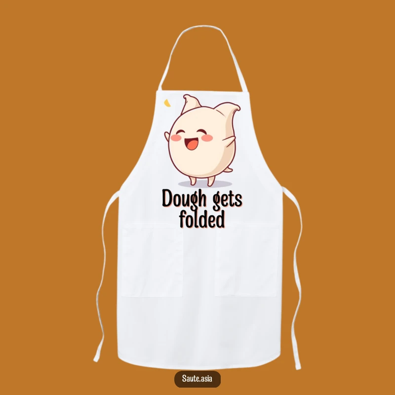 Funny Gyoza Flip Apron: Hilarious Dumpling Chef Accessory for Kitchen Fun