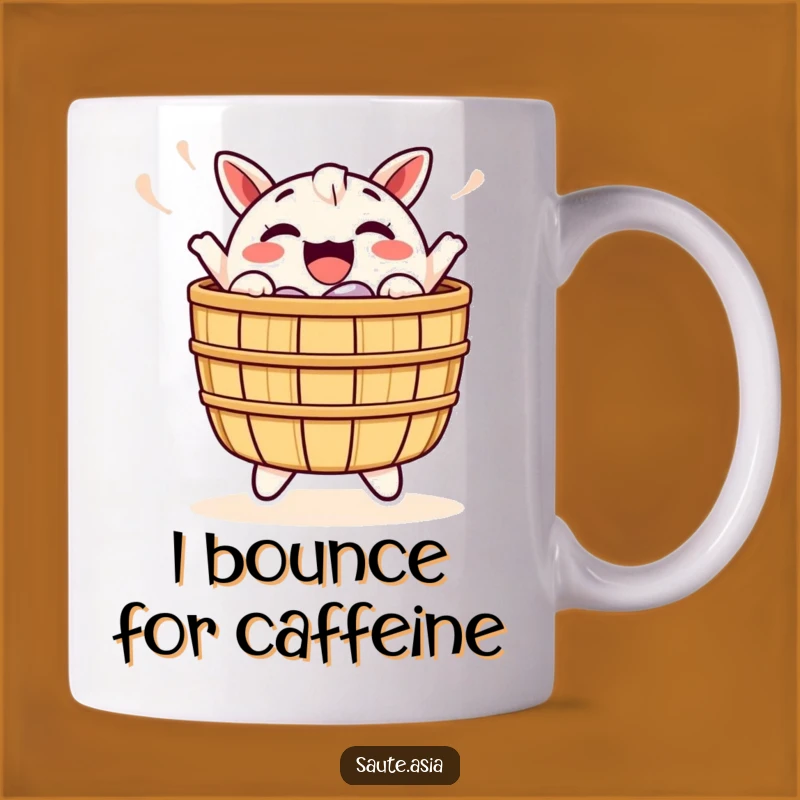 Funny Dim Sum Basket Mug: Cheerful Bobbing Character Gift for Joyful Mornings