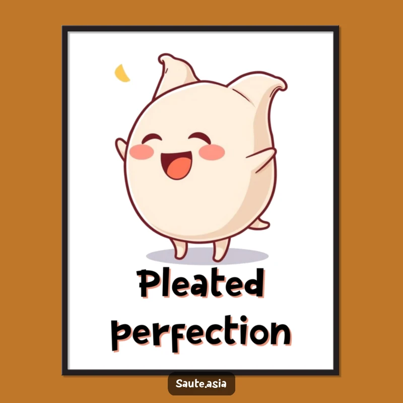 Funny Gyoza Flip Digital Art Print: Hilarious Dumpling Decor for Instant Joy