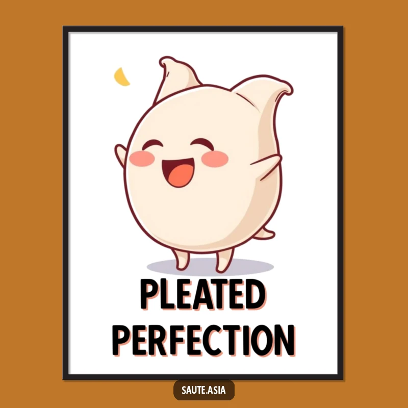 Funny Gyoza Flip Poster: Hilarious Dumpling Art for Kitchen & Cafe Decor