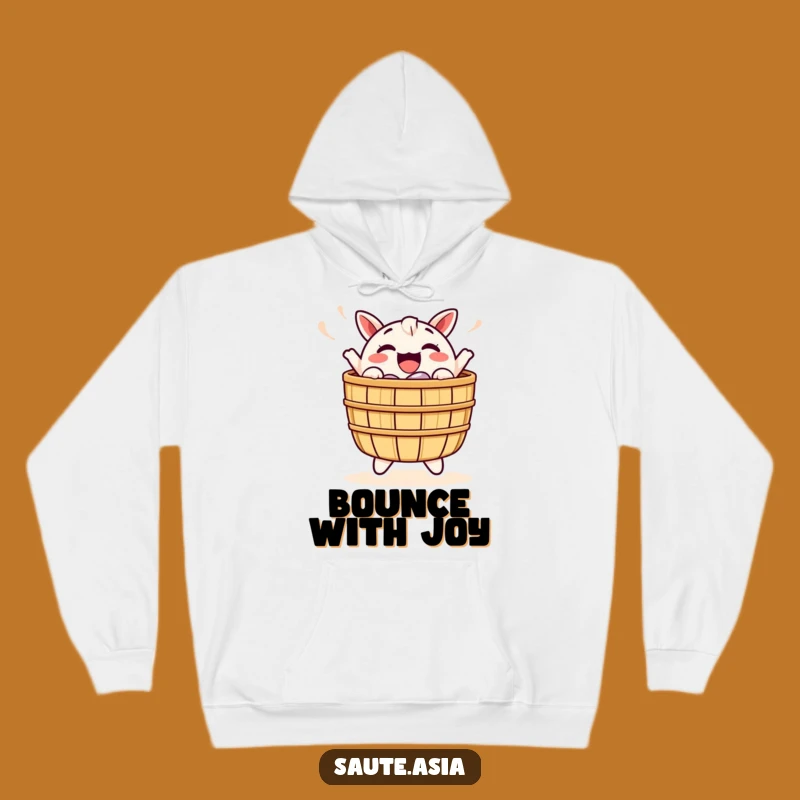 Funny Dim Sum Basket Hoodie: Cozy Cheerful Bobbing Character Sweatshirt Gift