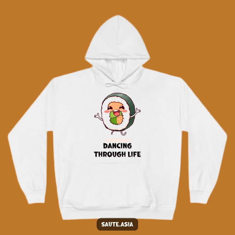 Funny Jovial Sushi Dance Hoodie - Cozy Foodie Comfort Gift