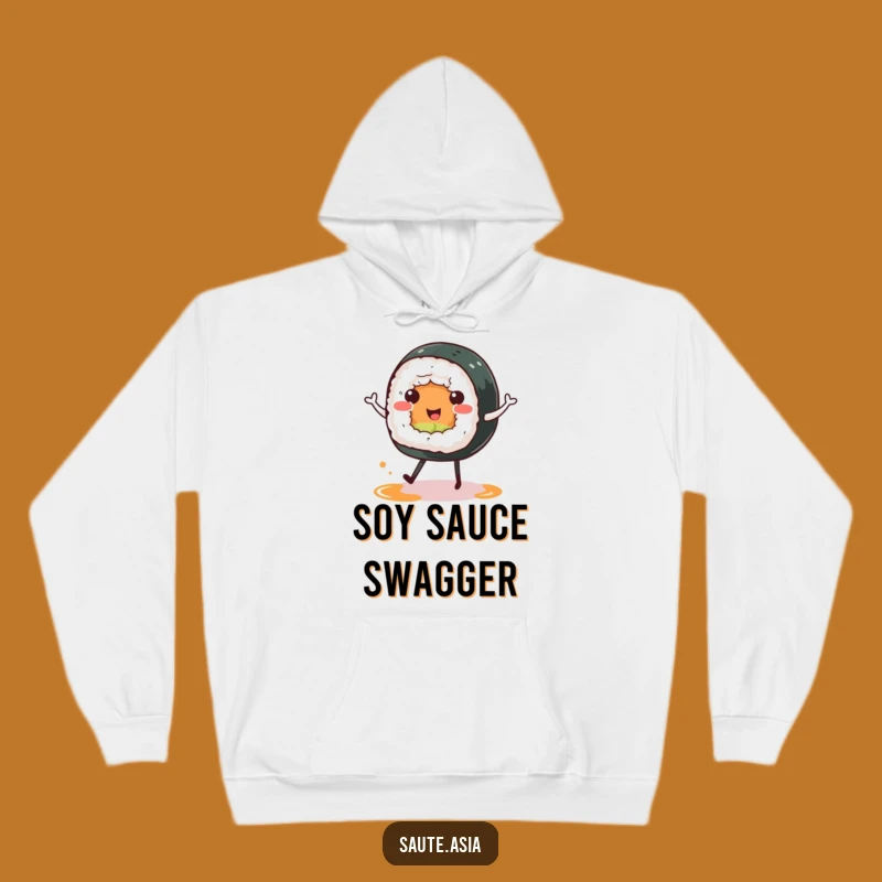 Funny Sushi Roll Hoodie: Cozy Happy Dance, Cute Foodie Comfort Gift