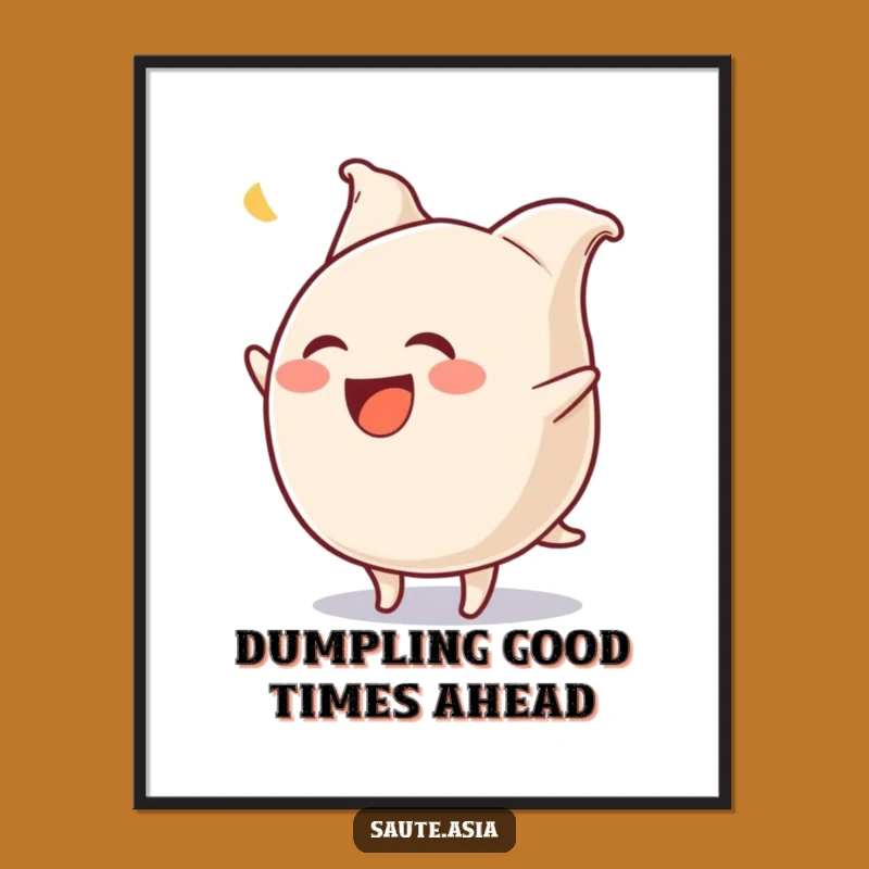 Funny Free Printable Gyoza Wall Art - Hilarious Dumpling Flip Downloadable Decor