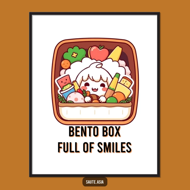 Funny Free Printable Bento Box Wall Art - Smiling Food Downloadable Decor