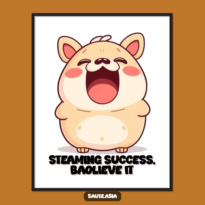 Surprised Laughter Bao Bun Free Printable Wall Art - Funny Downloadable Decor