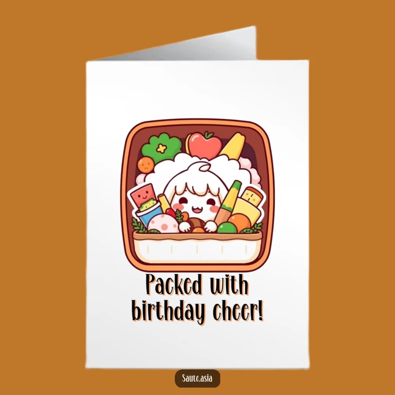 Playful Free Printable Bento Box Birthday Card - Smiling Food Downloadable