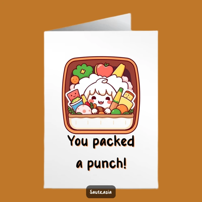 Happy Free Printable Bento Box Congrats Card - Smiling Food Downloadable Cheer