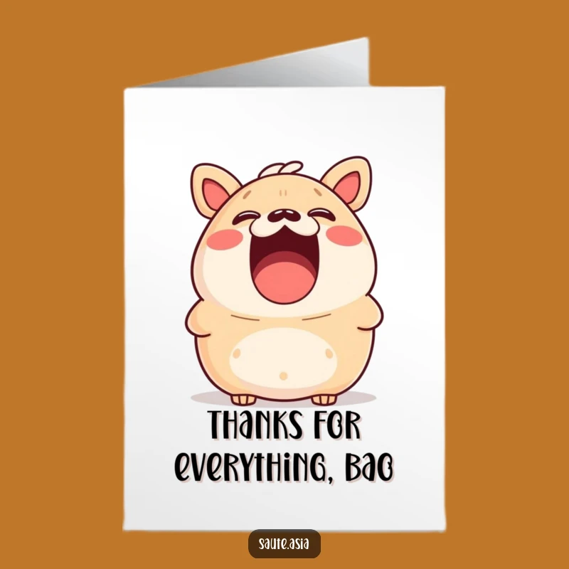 Laughing Bao Bun Free Printable Thank You Card - Downloadable Appreciation Gift