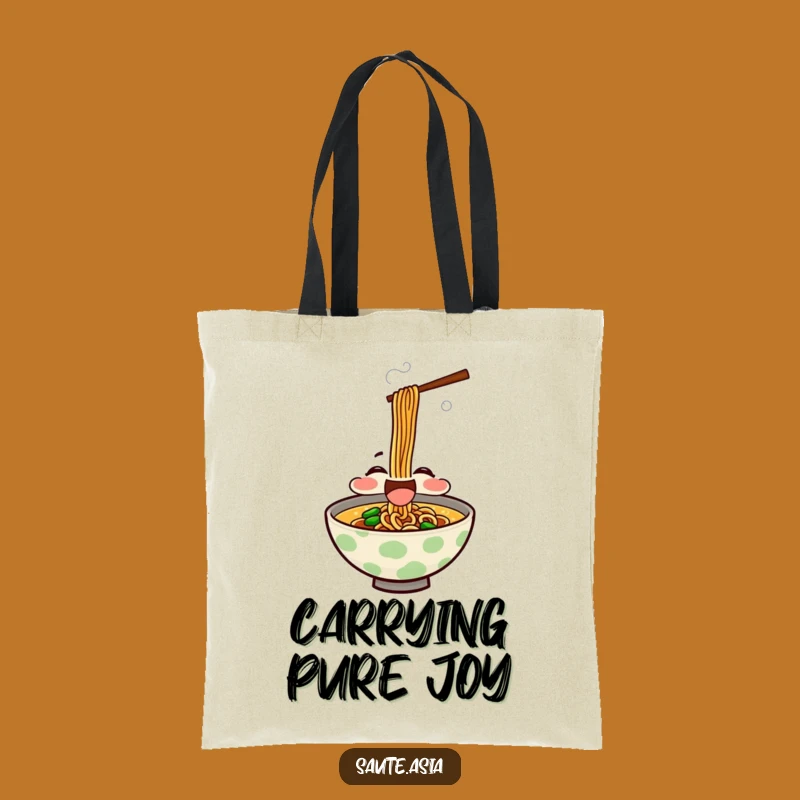 Funny Ramen Slurp Tote Bag - Delighted Noodle Carryall Gift